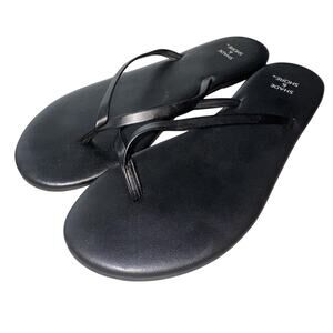 SHADE AND SHORE BLACK THONG FLIP FLOP SANDALS WOMENS SIZE 9 BEACH